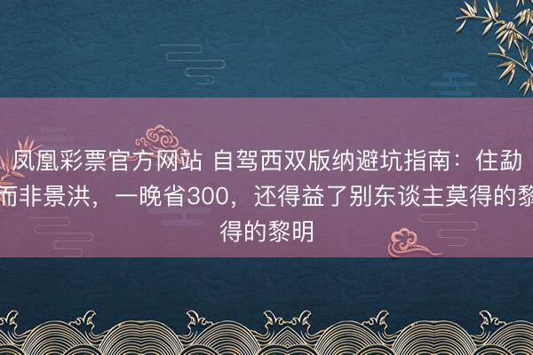 凤凰彩票官方网站 自驾西双版纳避坑指南：住勐海而非景洪，一晚省300，还得益了别东谈主莫得的黎明
