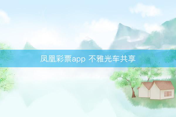 凤凰彩票app 不雅光车共享