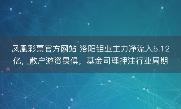 凤凰彩票官方网站 洛阳钼业主力净流入5.12亿，散户游资畏俱，基金司理押注行业周期