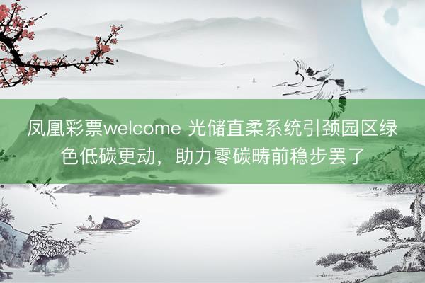 凤凰彩票welcome 光储直柔系统引颈园区绿色低碳更动，助力零碳畴前稳步罢了
