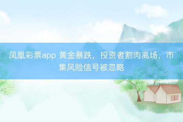 凤凰彩票app 黄金暴跌，投资者割肉离场，市集风险信号被忽略