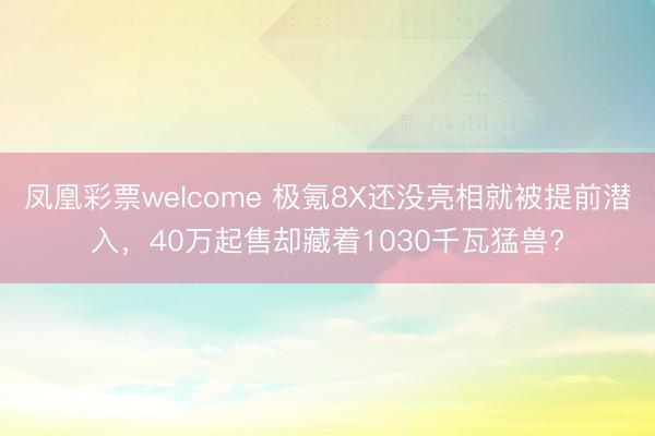 凤凰彩票welcome 极氪8X还没亮相就被提前潜入，40万起售却藏着1030千瓦猛兽?