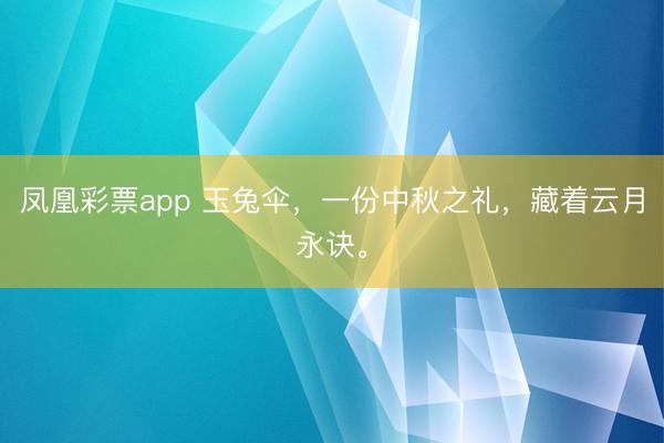凤凰彩票app 玉兔伞，一份中秋之礼，藏着云月永诀。