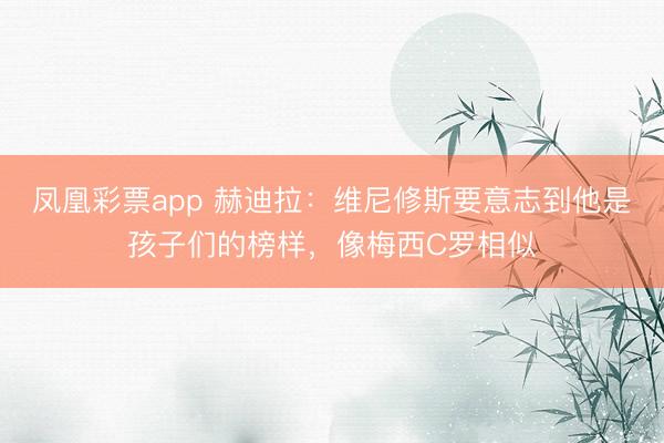 凤凰彩票app 赫迪拉：维尼修斯要意志到他是孩子们的榜样，像梅西C罗相似