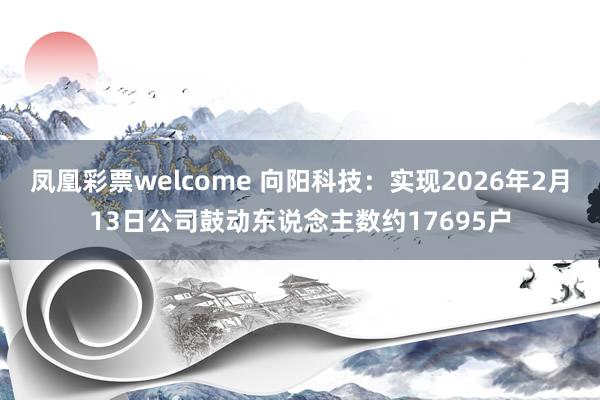 凤凰彩票welcome 向阳科技：实现2026年2月13日公司鼓动东说念主数约17695户
