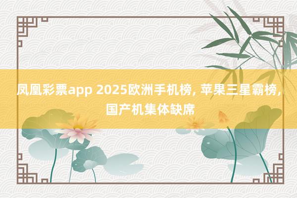 凤凰彩票app 2025欧洲手机榜, 苹果三星霸榜, 国产机集体缺席