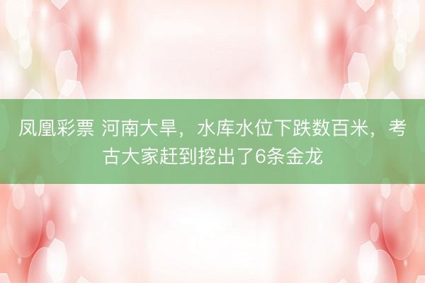 凤凰彩票 河南大旱，水库水位下跌数百米，考古大家赶到挖出了6条金龙