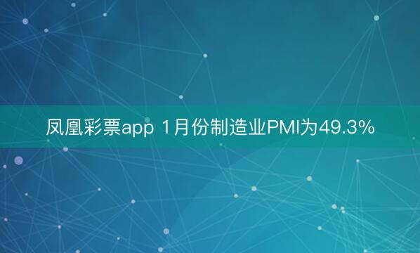 凤凰彩票app 1月份制造业PMI为49.3%