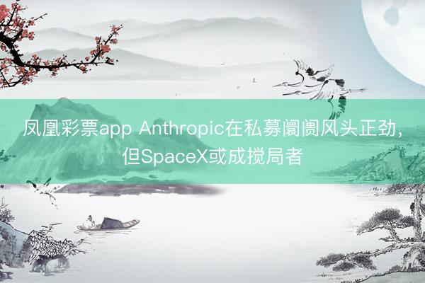 凤凰彩票app Anthropic在私募阛阓风头正劲，但SpaceX或成搅局者