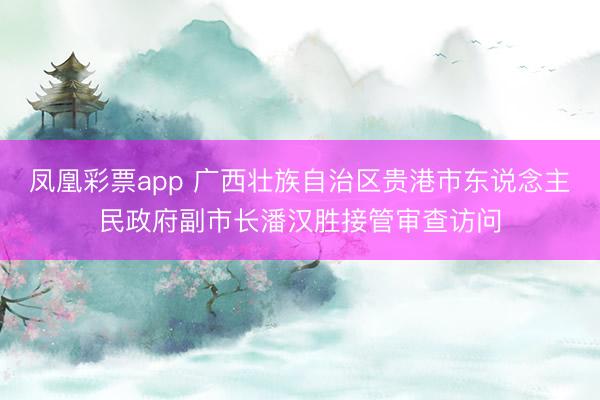 凤凰彩票app 广西壮族自治区贵港市东说念主民政府副市长潘汉胜接管审查访问