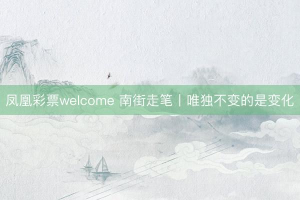 凤凰彩票welcome 南街走笔丨唯独不变的是变化