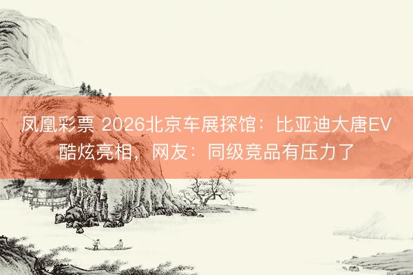 凤凰彩票 2026北京车展探馆：比亚迪大唐EV酷炫亮相，网友：同级竞品有压力了